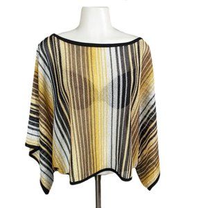 Karen Kane Sheer Mesh Vertical Striped Top, Size L